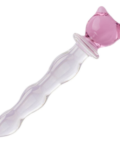 AKStore Crystal Glass Pleasure Wand - Pink Bear