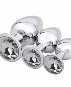 Akstore Jewelry Design Stainless Steel Butt Plug Set White