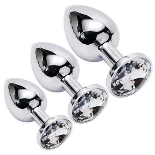 Akstore Jewelry Design Stainless Steel Butt Plug Set White top