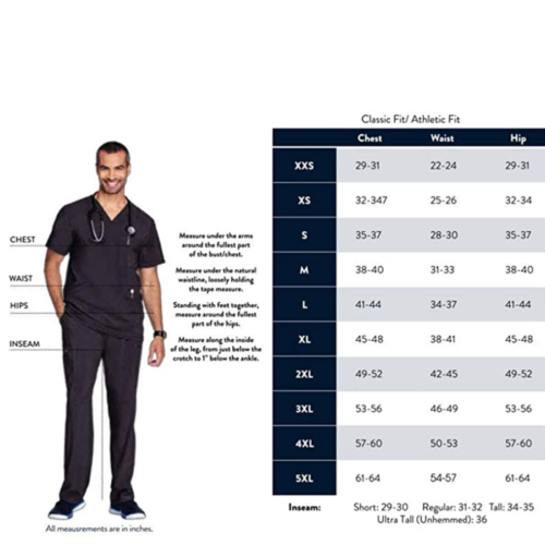 Cherokee Uniforms Authentic Workwear Unisex Scrub Set sizes