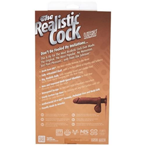 Doc Johnson UR3 The Realistic Cock Vibrating Dildo package back