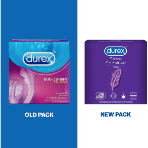Durex Extra Sensitive Natural Latex Condoms old and new pack