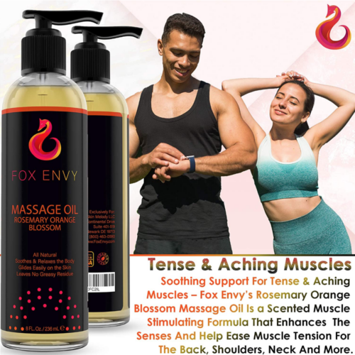 Fox Envy Massage Oil - Orange Blossom with Rosemary for muscles