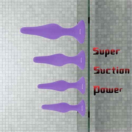 Hisionlee 4pcs Anal Plug Set Purple super suction