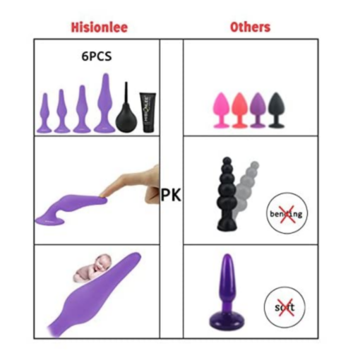 Hisionlee 4pcs Anal Plug Set Purple vs others