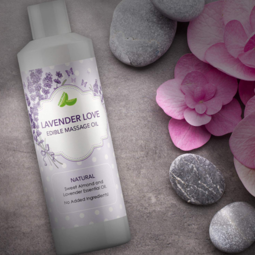 Honeydew Lavender Love Edible Massage Oil in spa
