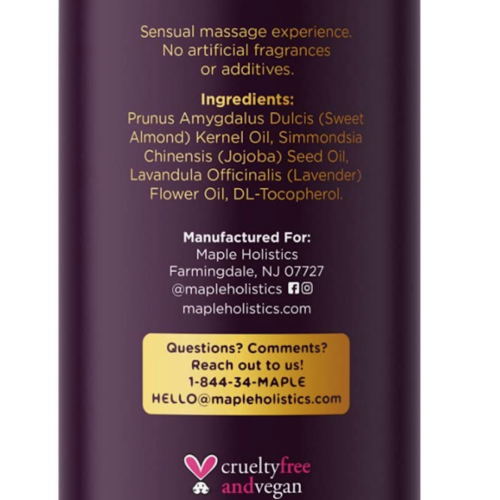 Honeydew Sensual Massage Oil with Relaxing Lavender ingredients