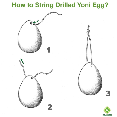 How to string a drilled yoni egg