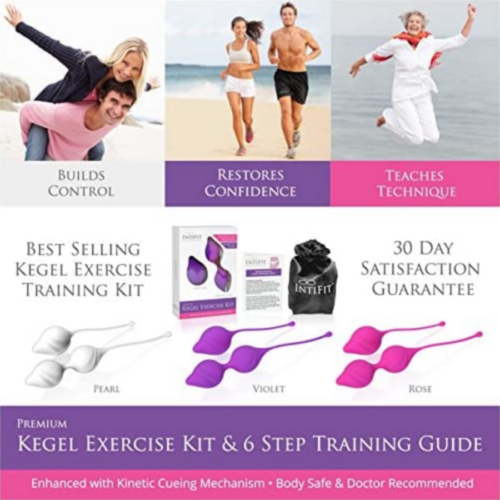 IntiFit Premium Kegel Exercise Weight Training Set with guide book