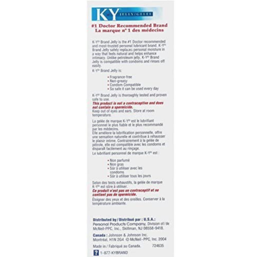 K-Y Jelly Water Based Lube label