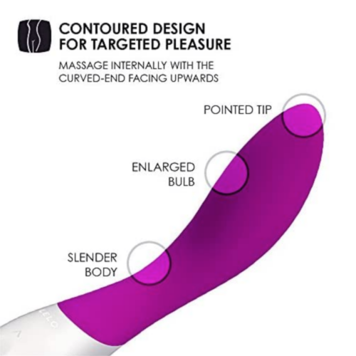 LELO Mona Wave Deep Rose G-Spot Massage Vibrator contoured design