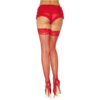 Leg Avenue Fishnet Thigh High Stockings with Back Seam red