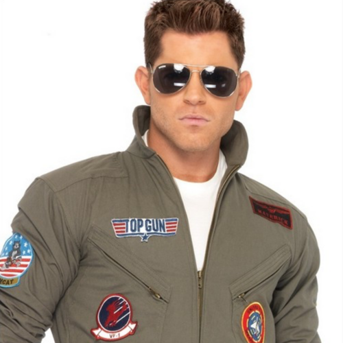 Leg Avenue Men's Top Gun Flight Suit Costume closeup