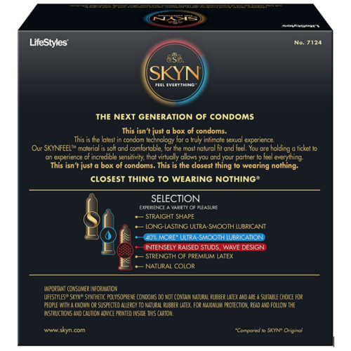 Lifestyles SKYN Selection Condoms 24 Count back