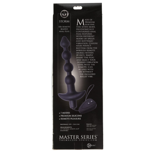 Master Series 7 Speed Silicone Beaded Anal Vibrator box back