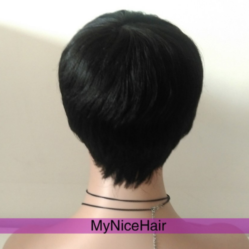MyNiceHair 100% Pure Human Hair Bob Short Wig back