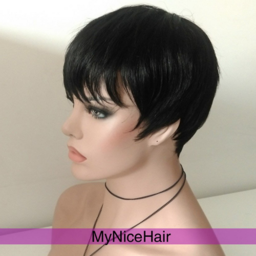 MyNiceHair 100% Pure Human Hair Bob Short Wig side