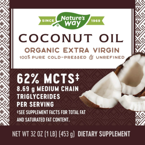 Nature's Way Organic Extra Virgin Coconut Oil label