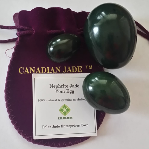 Nephrite Jade Drilled Yoni Eggs