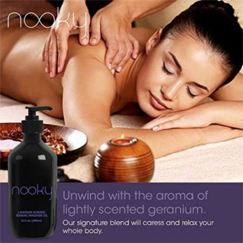 Nooky Lavender Massage Oil geranium scent