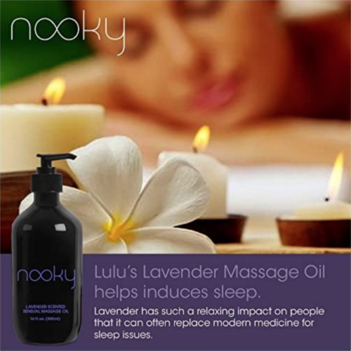 Nooky Lavender Massage Oil helps sleep