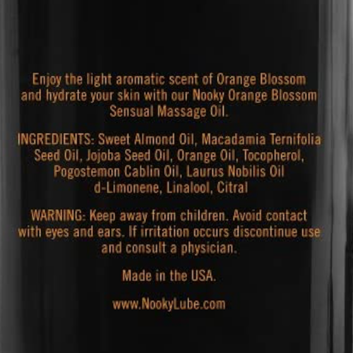 Nooky Orange Blossom Massage Oil 16oz label