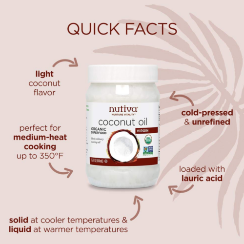 Nutiva Organic Cold-Pressed Virgin Coconut Oil quick facts
