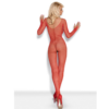 Obsessive Long Sleeved Crotchless Bodystocking N109 red back