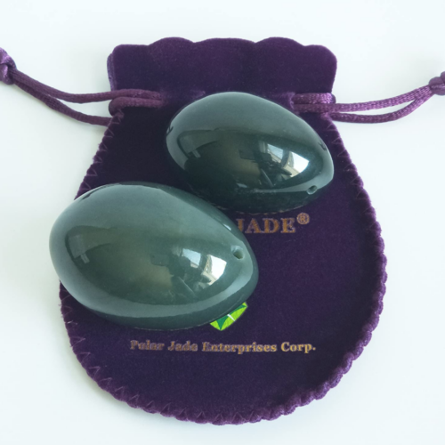 Polar Jade Nephrite Jade Eggs 2 Pcs Set