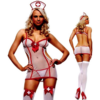 Sexy Nurse Sheer Uniform Costume Set front and back