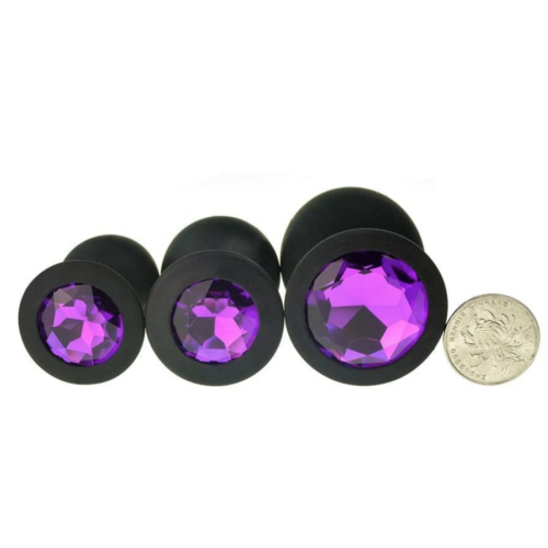 Silicone Jeweled Anal Butt Plug Trainer Set