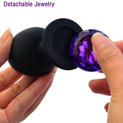 Silicone Jeweled Anal Butt Plug Trainer Set detachable jewelry