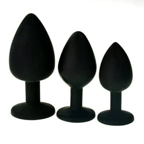 Silicone Jeweled Anal Butt Plug Trainer Set standing
