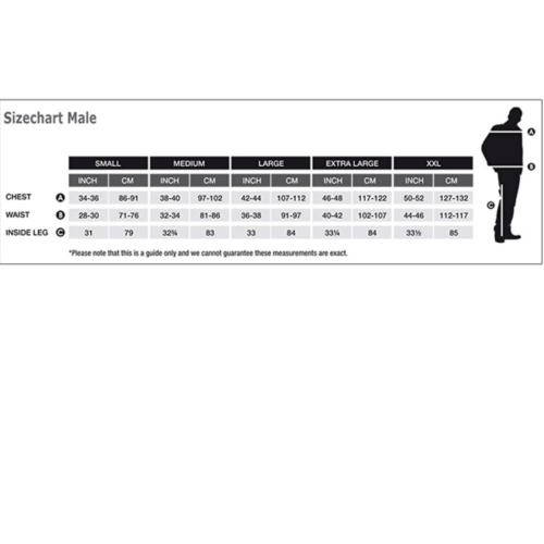 Smiffy's Navy Officer Male Costume size chart