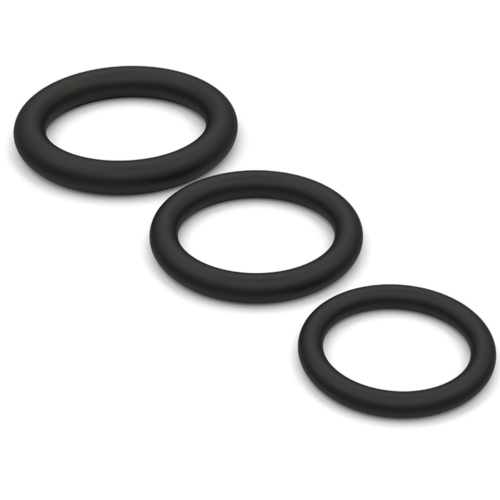 Super Soft Black Cock Ring Set from top