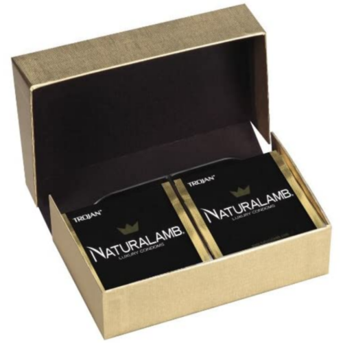 TROJAN NaturaLamb Lubricated Condoms open box right