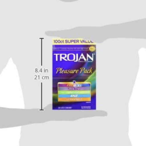 TROJAN Pleasure Pack Condoms 100 count box size