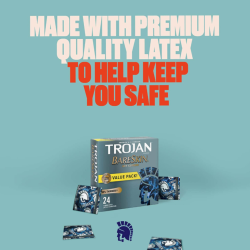 Trojan Bareskin Lubricated Latex Condoms premium quality