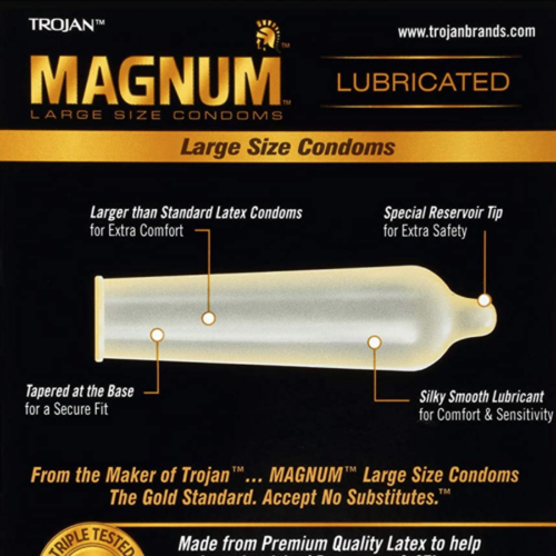 Trojan Magnum Large Size Lubricated Condoms 12 Count back zoom