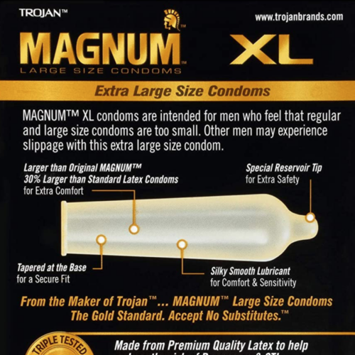Trojan Magnum XL Lubricated Condoms back zoom