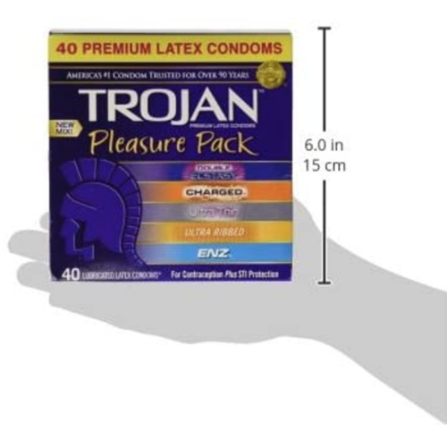 Trojan Pleasure Pack Premium Latex Condoms 40 Count size