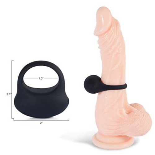 Utimi Silicone Vibrating Cock Ring on dildo