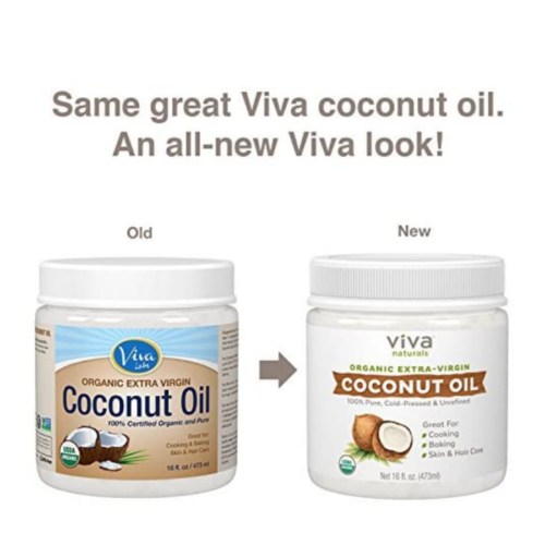 Viva Naturals Organic Extra Virgin Coconut Oil 16 Ounce design change