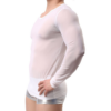 WINDAY Men's Sexy Long Sleeve Mesh Top white side