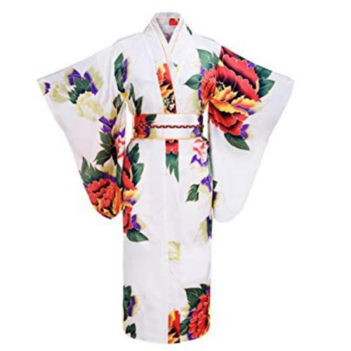 Yukata Japanese Traditional Satin Kimono Robe